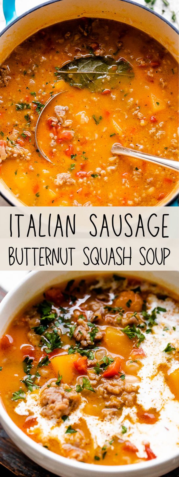 Healthy & Hearty Italian Sausage Butternut Squash Soup Recipe